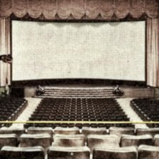 kolorovaná fotografie Promítací sál v kině.