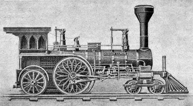 Vývoj lokomotiv v Americe. Rok 1850. - klikněte pro zobrazení detailu