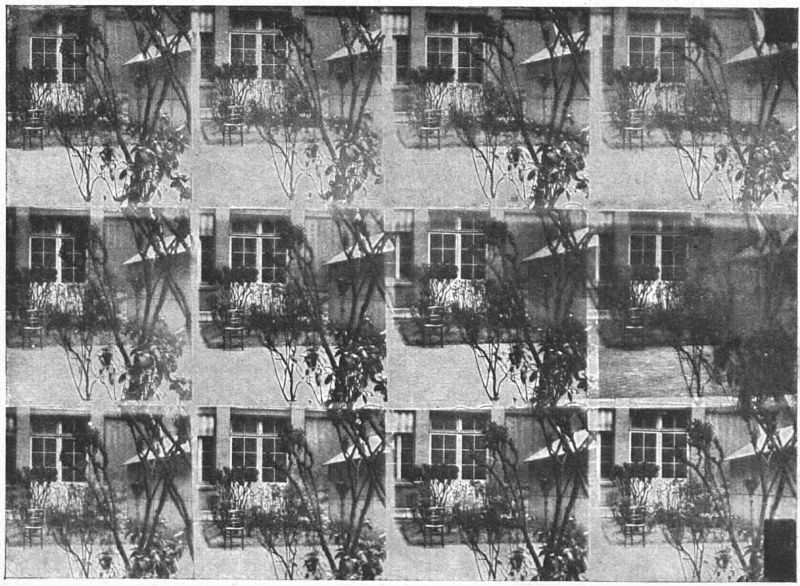 zobrazit detail historického snímku: Mnohonásobná fotografie, skýtající v Lippmannově přístroji dojem plastický.