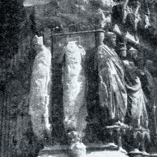 retro fotografie Detail poškozené katedrály.