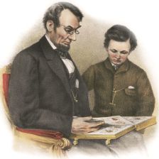 Abraham Lincoln a jeho syn Tad.