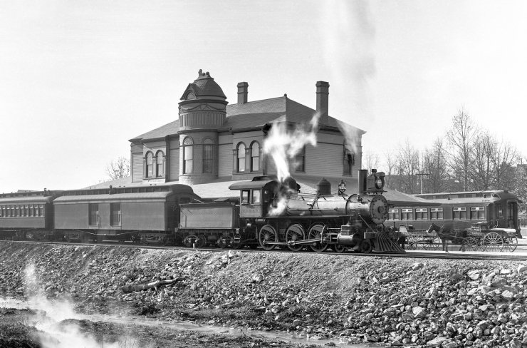 zobrazit detail historického snímku: Americká železnice.
