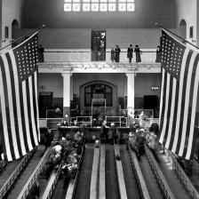 Americký vystěhovatelský úřad na Ellis Island.