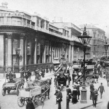 retro fotografie Anglická banka v Londýně.