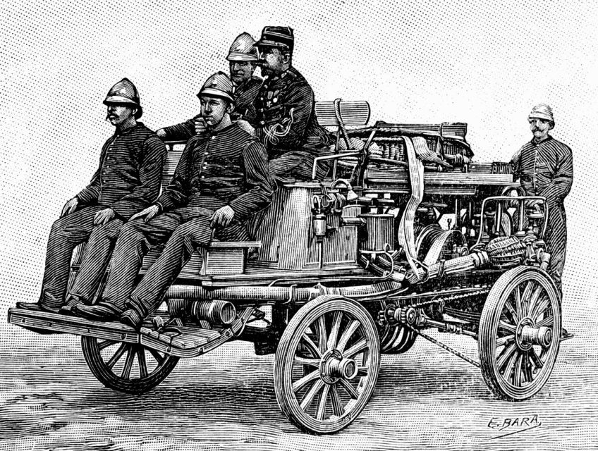První hasičský automobil : Automobilová stříkačka, která byla místo koňmi…