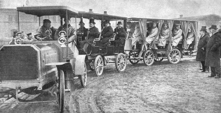 zobrazit detail historického snímku: Automobilový vlak dle vynálezu Renardova.