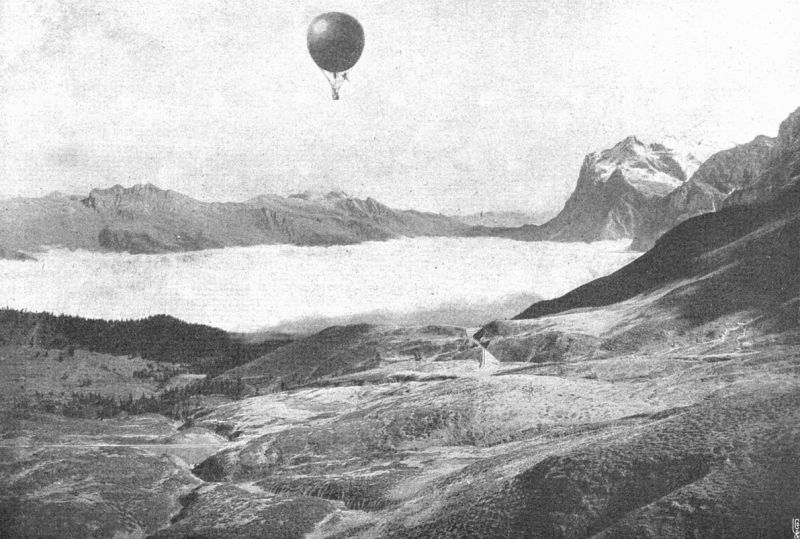 Spelteriniho výlet balonem přes Alpy. - klikněte pro zobrazení detailu