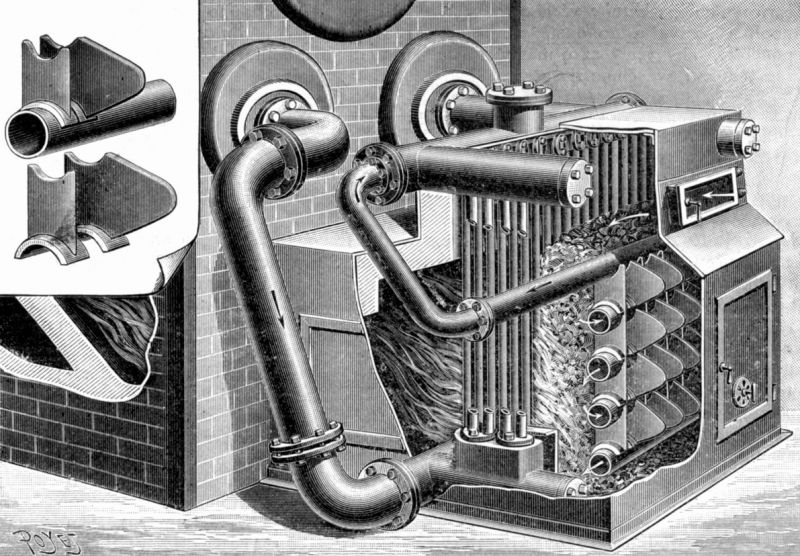 zobrazit detail historického snímku: Topení Donnelyovo. Na zvláštním obrázku součástky předního roštu.
