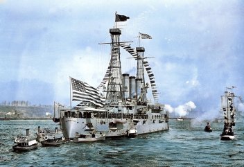 zobrazit detail historického snímku: Válečná loď Connecticut.