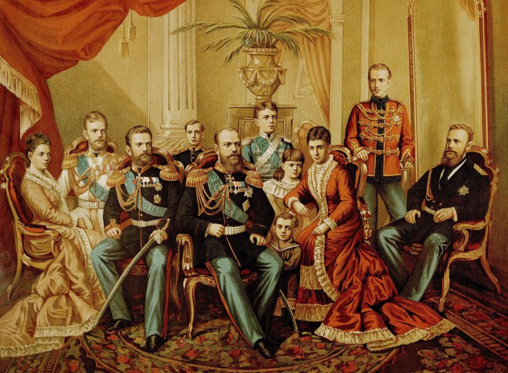 zobrazit detail historického snímku: Car Alexandr III. Alexandrovič s rodinou.