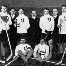 Český hockeyový tým, vítězové mistrovstí Evropy v roce 1911.