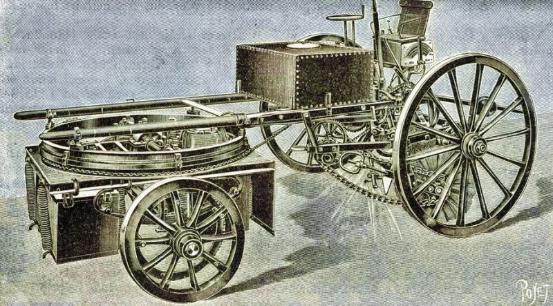 zobrazit detail historického snímku: Automobilní vůz na kropení a metení ulic v Paříži.