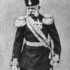 retro fotografie Císař František Josef I. v úboru pluku osobní gardy cara Mikuláše.
