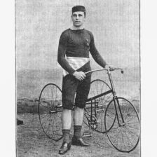 retro fotografie Arthur Klarner, champion tricyklista Čech r. 1889.