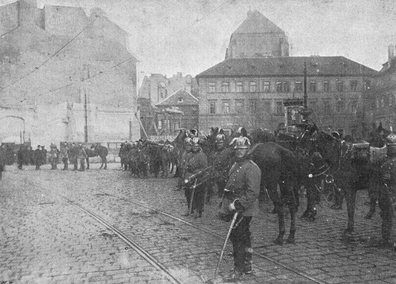 Obsazení Ferdinandovy třídy od dragounů. - klikněte pro zobrazení detailu