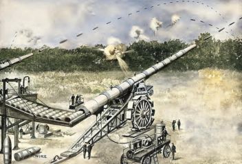 zobrazit detail historického snímku: Představa elektrického děla ve válce.