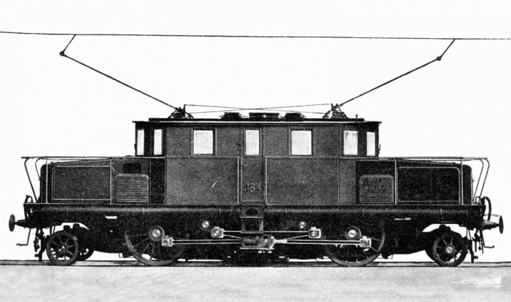 zobrazit detail historického snímku: Elektrická lokomotiva Simplonské drahy.