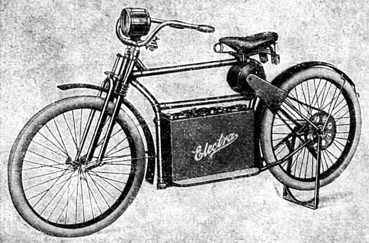 zobrazit detail historického snímku: Nový elektrický bicykl.