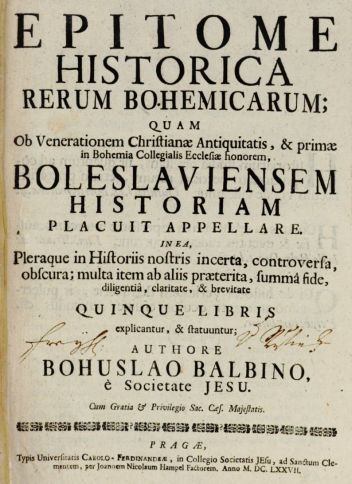 Epitome historica rerum Bohemicarum . - klikněte pro zobrazení detailu
