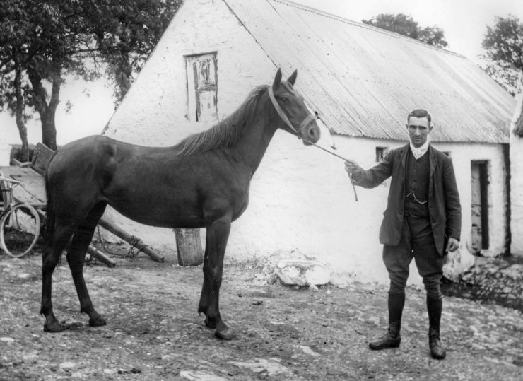 zobrazit detail historického snímku: Sedlák s koněm.