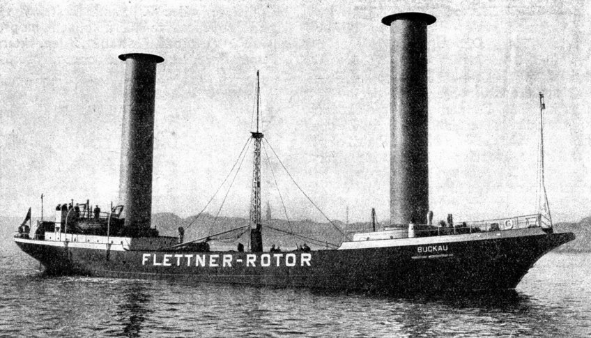 Flettnerova rotorová loď »Buckau«. - klikněte pro zobrazení detailu