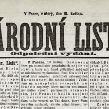 Titulní strana Národních listů v roce 1897.