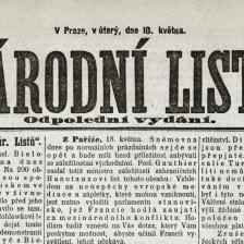 Titulní strana Národních listů v roce 1897.