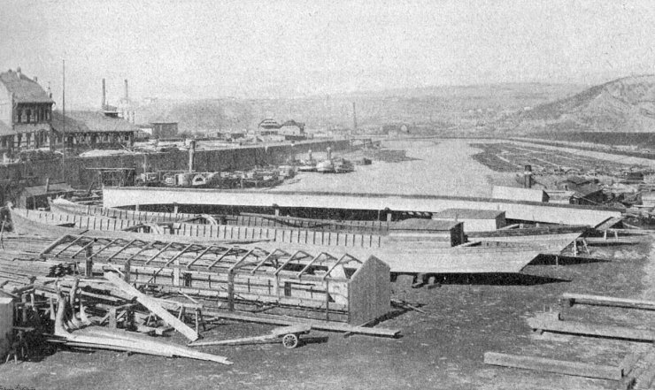 zobrazit detail historického snímku: Celkový pohled na přístav Holešovický v Praze.