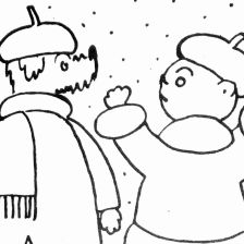 Ukázka ilustrace z rozkošné knižky Josefa Čapka „Povídáni o pejsku a kočičce“.