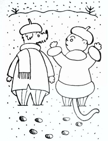 Ukázka ilustrace z rozkošné knižky Josefa Čapka „Povídáni o pejsku a kočičce“. - klikněte pro zobrazení detailu