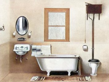 zobrazit detail historického snímku: Koupelna s toaletou.
