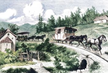 zobrazit detail historického snímku: Lánská koněspřežka.