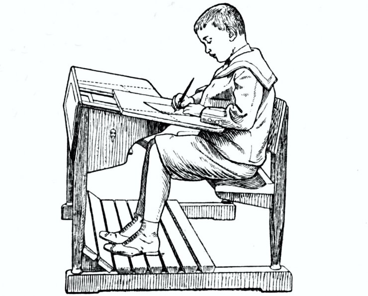 zobrazit detail historického snímku: Sedění při psaní.