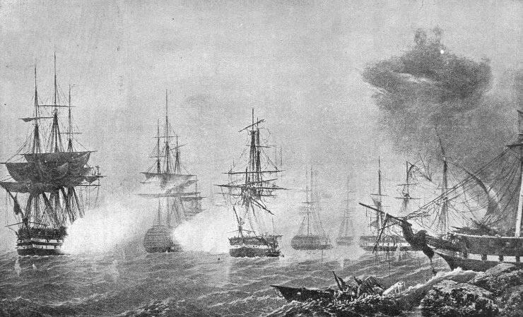 zobrazit detail historického snímku: Porážka tureckého loďstva ruským u přístavu Sinope v Malé Asii za války Krymské.