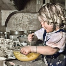 kolorovaná fotografie Malá kuchařka.
