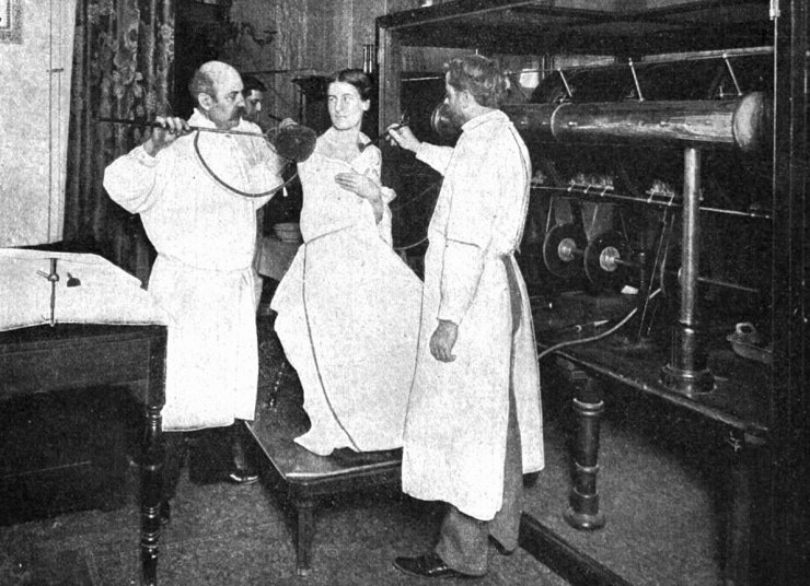 zobrazit detail historického snímku: Nový sensační způsob léčení tuberkulosy elektřinou.
