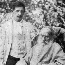 Hrabě Lev N. Tolstoj se svým lékařem.