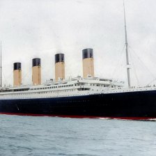 kolorovaná fotografie RMS Titanic.