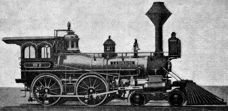 zobrazit detail historického snímku: Vývoj lokomotiv v Americe. Rok 1860.