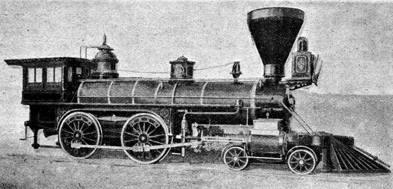 zobrazit detail historického snímku: Vývoj lokomotiv v Americe. Rok 1870.