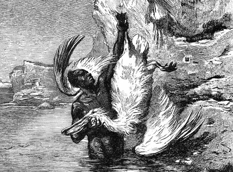 zobrazit detail historického snímku: Honba na pelikány na Nilu.