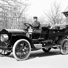 retro fotografie Parní automobil White Model M prezidenta Williama Howarda Tafta.