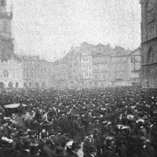 Manifestace českého lidu pro Rusy v Praze.