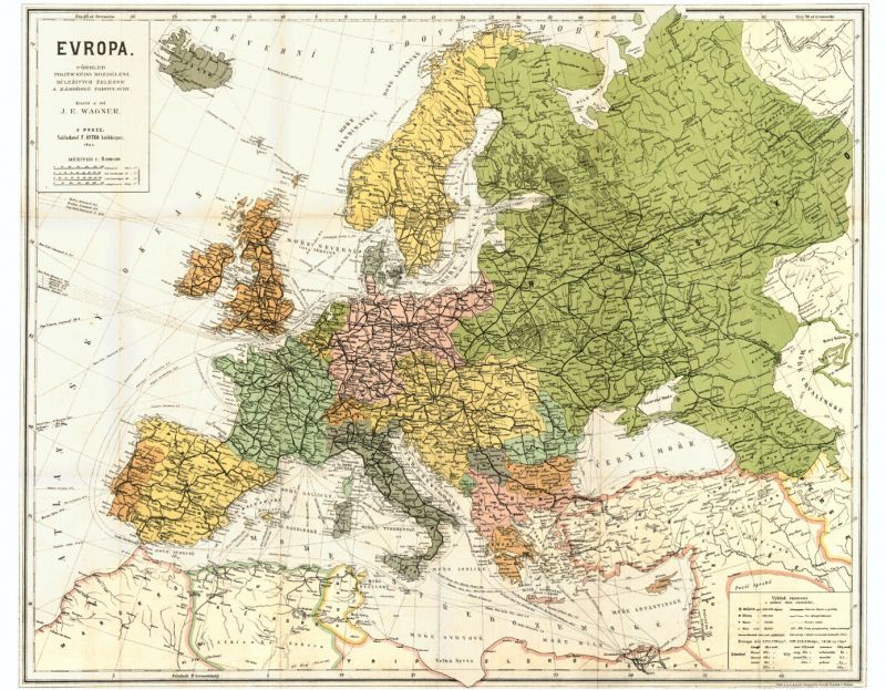 Mapa Evropy z roku 1891. - klikněte pro zobrazení detailu