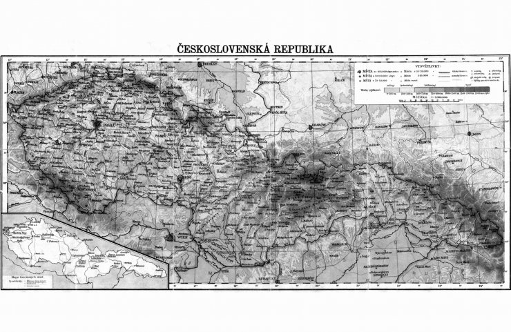 zobrazit detail historického snímku: Mapa Ćeskoslovenska.