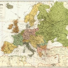 Mapa Evropy z roku 1891.