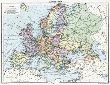 Mapa Evropy z roku 1919. - klikněte pro zobrazení detailu