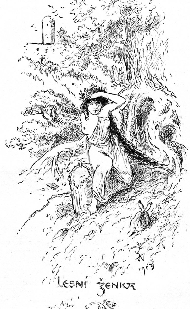 zobrazit detail historického snímku: Mikuláš Aleš: Lesní ženka.