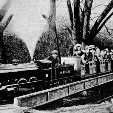 retro fotografie Miniaturní železnice.
