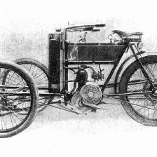 Celkový pohled na Contalův mototricykl.